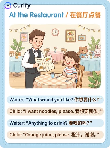 Nano Banana 提示：英语对话场景学习卡 | Curify AI