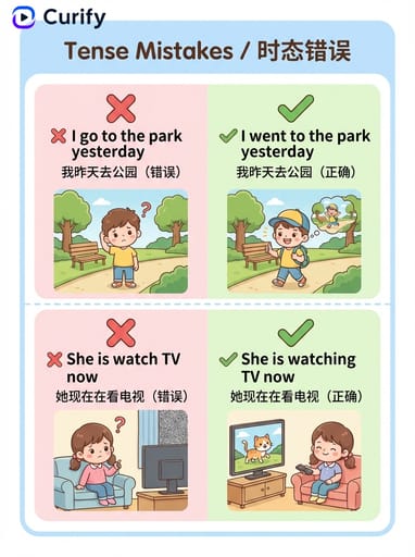 Nano Banana 提示：英语错误纠正学习卡 | Curify AI