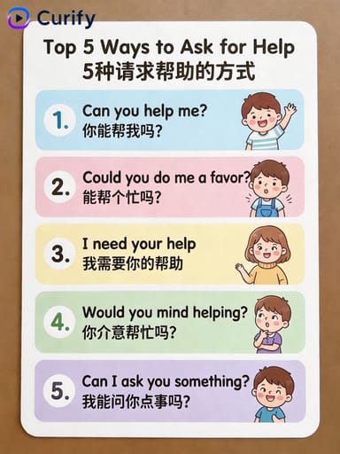 Nano Banana 提示：前五英语短语学习卡 | Curify AI