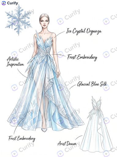 Nature-Inspired Couture Gown Design Sheet Generator
