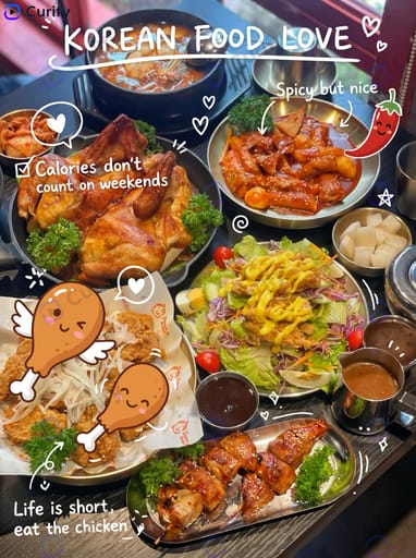 Yiyecek Fotoğrafı Doodle Sticker Overlay