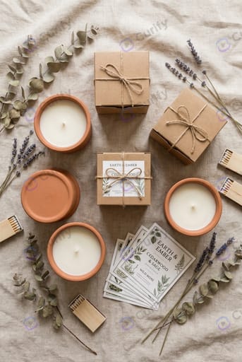 Candle Packaging — Earthy Natural