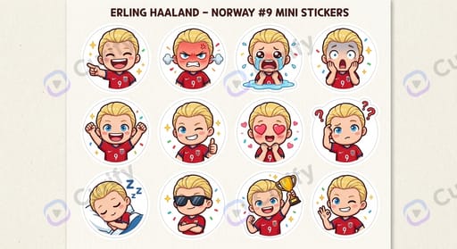 Nano Banana Prompt: Football Star Chibi Sticker Set Generator | Curify AI
