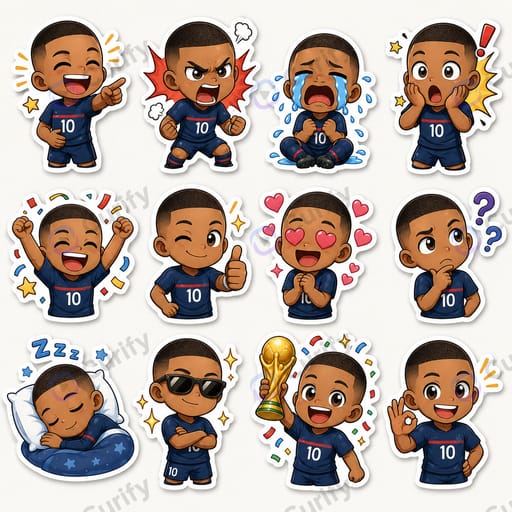 Nano Banana Prompt: Football Star Chibi Sticker Set Generator | Curify AI