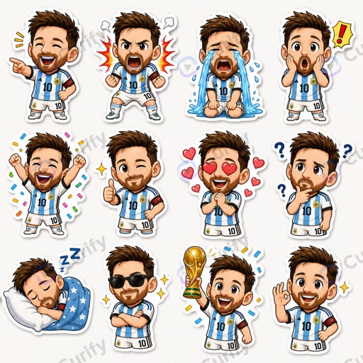 Nano Banana Prompt: Football Star Chibi Sticker Set Generator | Curify AI