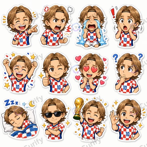 Nano Banana Prompt: Football Star Chibi Sticker Set Generator | Curify AI