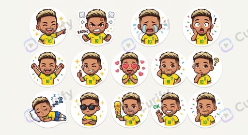 Nano Banana Prompt: Football Star Chibi Sticker Set Generator | Curify AI