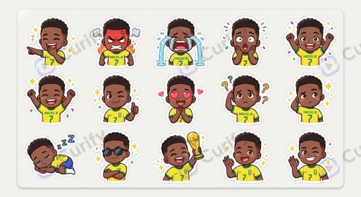 Nano Banana Prompt: Football Star Chibi Sticker Set Generator | Curify AI