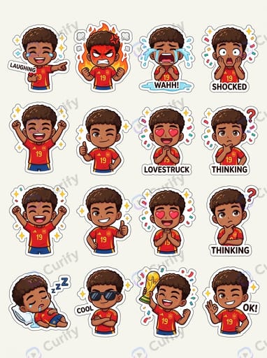 Nano Banana Prompt: Football Star Chibi Sticker Set Generator | Curify AI