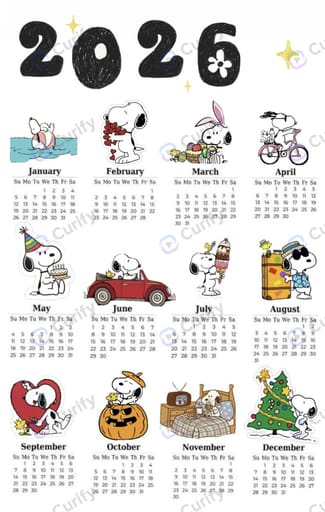 Nano Banana Prompt: Full Year 12-Month Cartoon Character Calendar Poster Generator | Curify AI