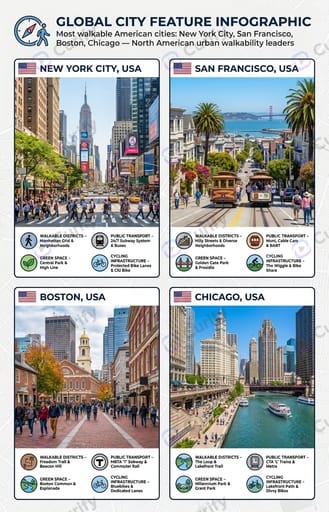 Nano Banana Prompt: Global City Walkability Infographic Card Generator | Curify AI
