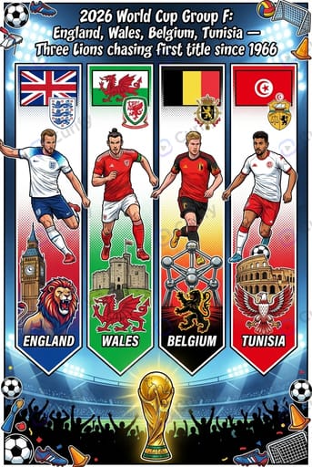 2026 World Cup Group F: England, Wales, Belgium, Tunisia — Three Lions chasing first title since 1966