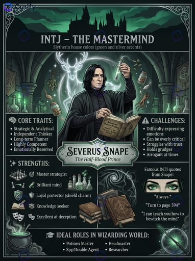 哈利·波特 MBTI 卡片：霍格沃茨角色的人格档案