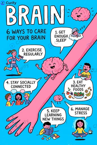 brain care cute cartoon