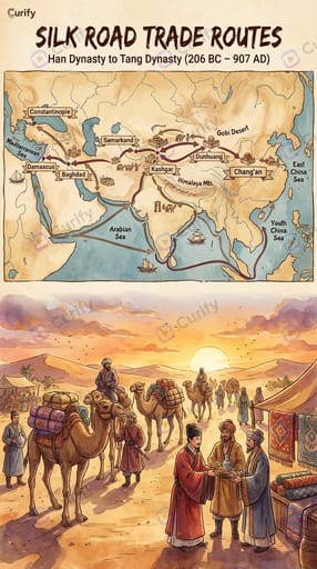 silk road trade routes han dynasty to tang dynasty