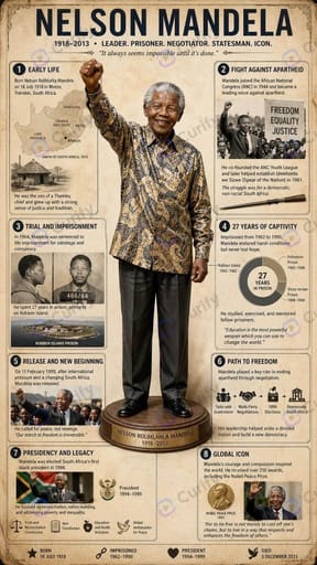 Nano Banana Prompt: Historical Figure Biography Vintage Infographic Generator | Curify AI