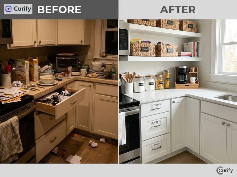 Home Organization Before & After Poster | Curify AI