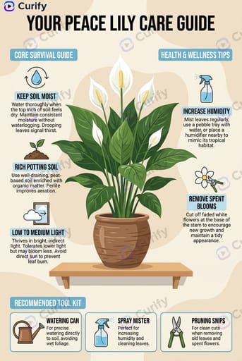 Infografía de Guía de Cuidado de Plantas de Interior
