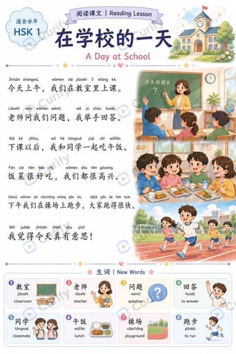 Nano Banana Prompt: HSK Bilingual Reading Text Lesson Poster | Curify AI