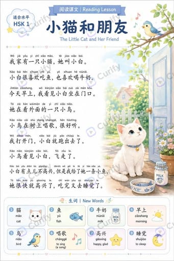 Nano Banana Prompt: HSK Bilingual Reading Text Lesson Poster | Curify AI