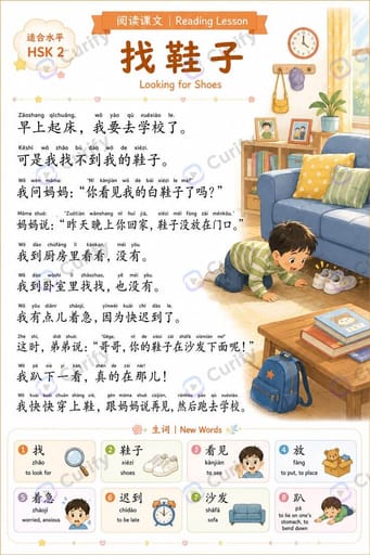 Nano Banana Prompt: HSK Bilingual Reading Text Lesson Poster | Curify AI