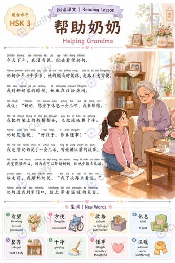 Nano Banana Prompt: HSK Bilingual Reading Text Lesson Poster | Curify AI