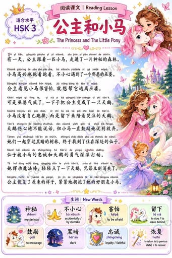 Nano Banana Prompt: HSK Bilingual Reading Text Lesson Poster | Curify AI