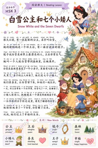 Nano Banana Prompt: HSK Bilingual Reading Text Lesson Poster | Curify AI