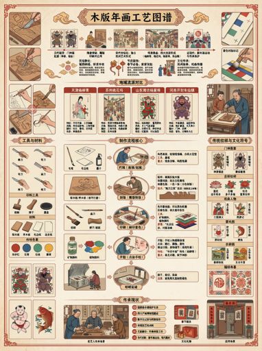 woodblock new year paintings