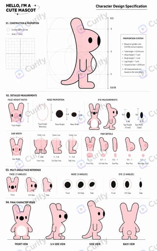 Nano Banana Prompt: IP Character Design Specification Sheet Generator | Curify AI