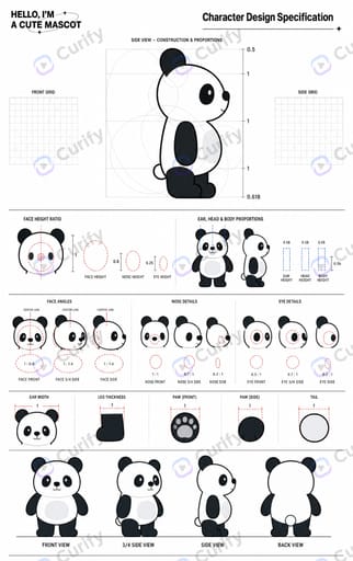 Nano Banana Prompt: IP Character Design Specification Sheet Generator | Curify AI