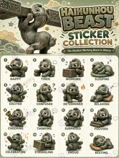 ancient bronze beast mood sticker collection