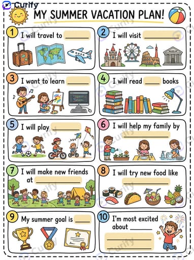 Kids Themed Fill-in-the-Blank Activity Worksheet