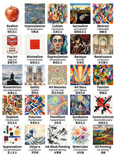 Kids Vocabulary Poster Generator (Bilingual Watercolor) | Curify AI