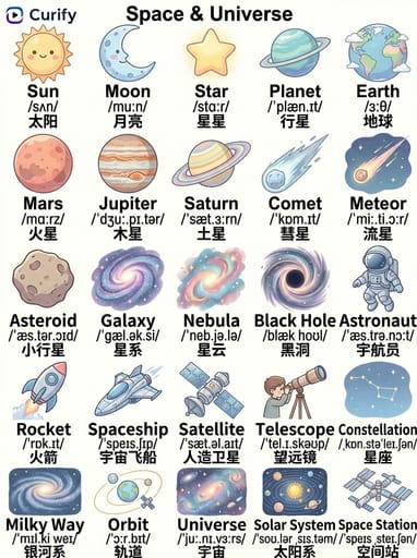 Kids Vocabulary Poster Generator (Bilingual Watercolor) | Curify AI