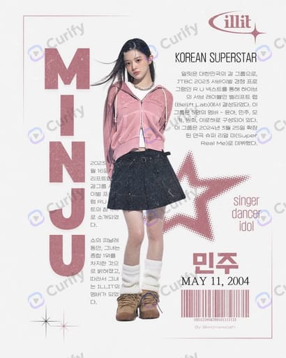 Kpop Idol Profile Vintage Passport Poster