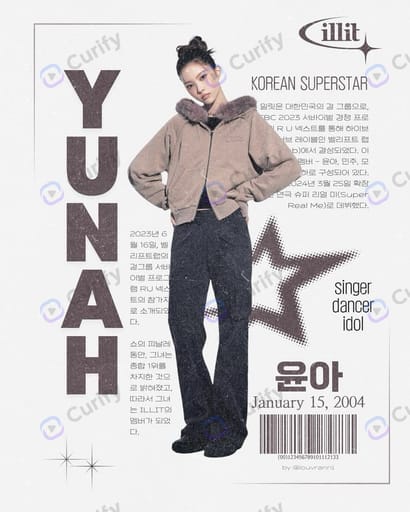 kpop idol profile vintage passport poster