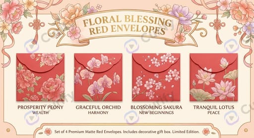 Floral Blessing Red Envelopes