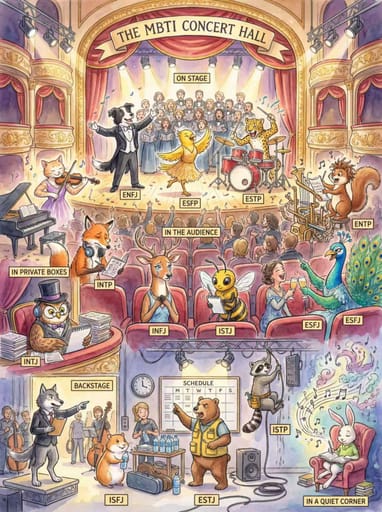 Nano Banana 提示词：MBTI 16 人格动物拟人插画生成器｜Curify AI