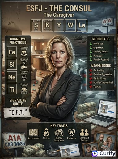 Nano Banana 프롬프트: MBTI 브레이킹 배드 캐릭터 카드 생성기 | Curify AI