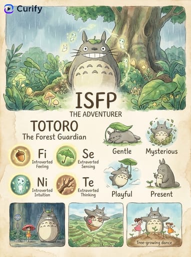 Nano Banana Prompt: 지브리 MBTI 캐릭터 카드 생성기 | Curify AI
