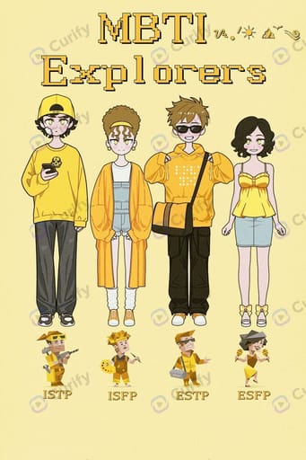 Nano Banana प्रॉम्प्ट: MBTI ग्रुप एनिमे पात्र पोस्टर जनरेटर | Curify AI