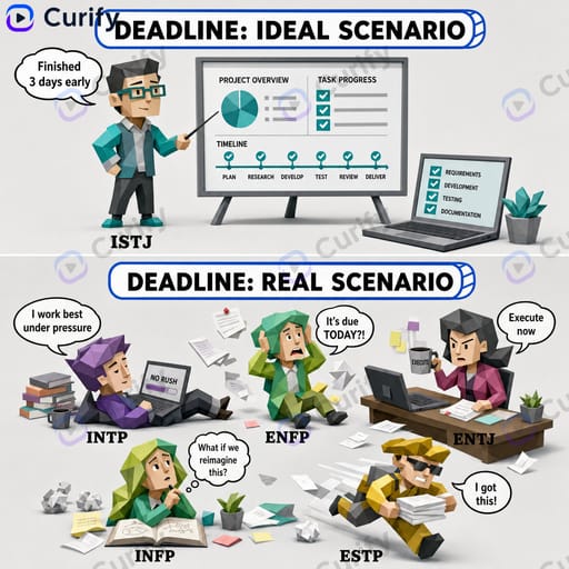MBTI Group Scenario Comparison Infographic