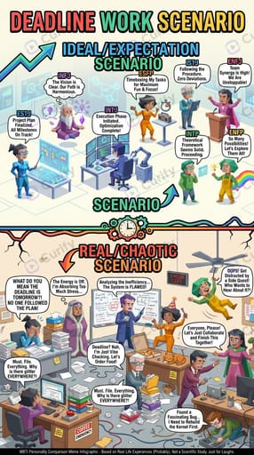 MBTI Group Scenario Comparison Infographic