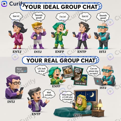 MBTI Group Scenario Comparison Infographic