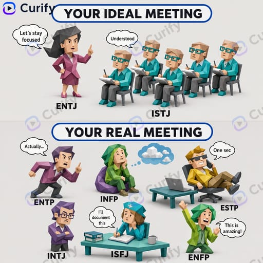MBTI Group Scenario Comparison Infographic