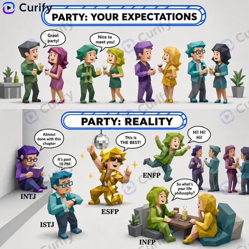 MBTI Group Scenario Comparison Infographic