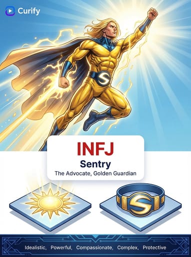 Nano Banana Prompt: MBTI 마블 슈퍼히어로 인포그래픽 생성기 | Curify AI
