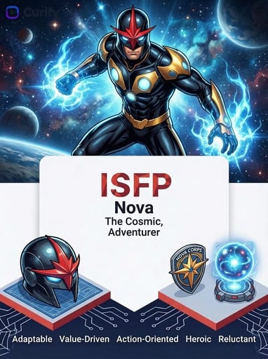 Nano Banana Prompt: Generador de Infografías de Superhéroes MBTI Marvel | Curify AI