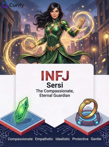 Nano Banana Prompt : Générateur d'infographies de super-héros MBTI Marvel | Curify AI
